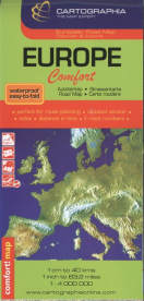 *Európa comfort autótérkép (1:400 000) laminált /European Road Map